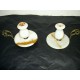Paire de bougeoirs bronze et onyx