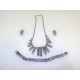 Vintage jewelry set 4 pieces blue rhinestones
