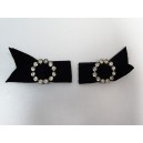 Pair of satin and rhinestone shoe clips