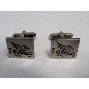 Pair of silver cufflinks with Pegasus decor