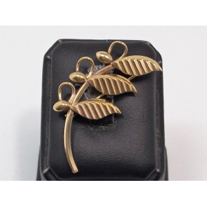 Old Murat gold-plated brooch depicting a flower stem