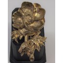Antique bronze anemone brooch signed VB