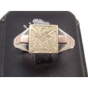 Oria gold-plated art deco signet ring