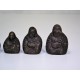 Série de 5 poids à opium en bronze en forme de Bouddha assis