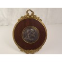Old religious medallion in bronze signed Ruffony