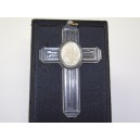 Old cross pendant in plexiglass Sainte Thérèse art deco