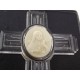 Ancienne croix pendentif en plexiglas Sainte Thérèse art déco