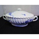Limoges Haviland porcelain vegetable/tureen with blue cherry wood torso