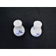 Paire de salerons salière/poivrière porcelaine Limoges Haviland torse cerisier bleu