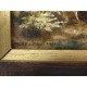 Tableau émail de Limoges paysage intitulé "bouleaux sur la crête" signé FAURÉ Limoges
