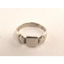 Trench work/hairy silver signet ring