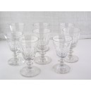 Series of 8 old faceted Porto glasses