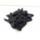Broche Napoléon 3 en bois noirci sculpté de roses