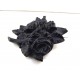Napoleon 3 brooch in blackened wood carved with roses