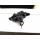 Napoleon 3 brooch in blackened wood carved with roses