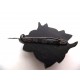Napoleon 3 brooch in blackened wood carved with roses