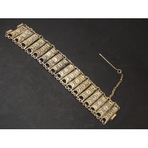 Bracelet ancien en argent filigrane travail ethnique