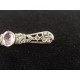 Broche barrette ancienne en argent marcassites et pierre blanche art déco