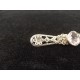 Broche barrette ancienne en argent marcassites et pierre blanche art déco