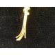Antique art nouveau brooch in gold-plated metal, rhinestone leaf shape