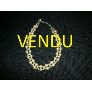 Collier ras de cou en perle fermoir argent
