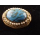 Broche ancienne métal doré pomponne perles