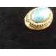 Broche ancienne métal doré pomponne perles