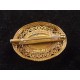 Broche ancienne métal doré pomponne perles