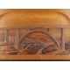 Pont de Garabit carved wooden painting signed CLEAL