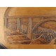 Pont de Garabit carved wooden painting signed CLEAL
