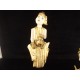 Ensemble de 4 sculptures sur bois de musiciens art populaire Thaïland ou Birmanie