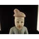 Statuette en bois sculpté polychrome musicien thaïlandais