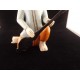 Statuette en bois sculpté polychrome musicien thaïlandais