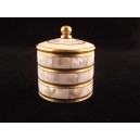Vintage brass and mother-of-pearl powder/jewelry box
