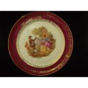 Assiette de décoration décor Fragonard en porcelaine de Limoges