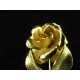 Broche vintage en forme de rose en métal doré signée Cerrito 