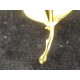 Broche vintage en forme de rose en métal doré signée Cerrito 