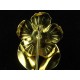 Broche vintage en forme de rose en métal doré signée Cerrito 