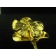 Broche vintage en forme de rose en métal doré signée Cerrito 