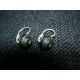 Boucles d'oreille anciennes en argent perles de jais gravées