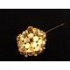 Importante broche vintage métal doré et strass bleus