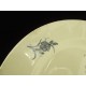 Cake stand plate on foot, earthenware Robert Charbonnier Longchamps model Bluets
