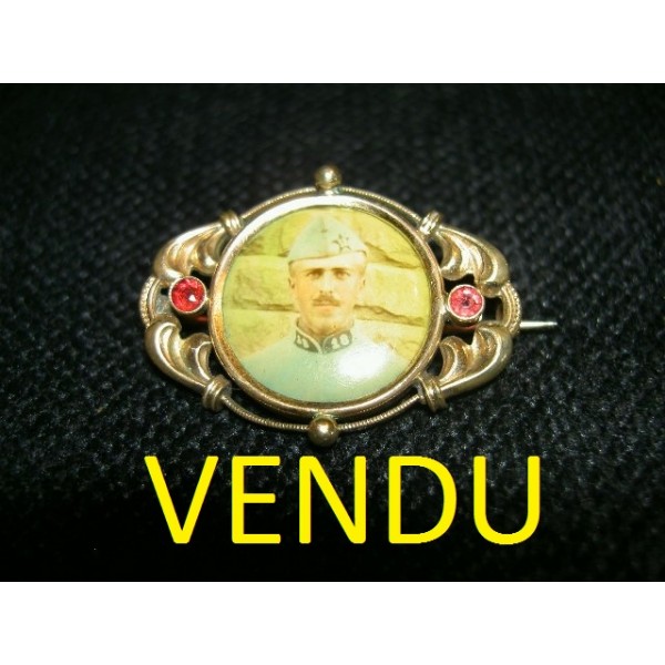Petite broche 1900 étoile perle fine plaqué or vintage ancien