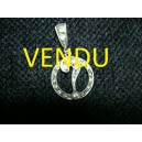 Pendentif ancien en argent avec strass