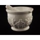 Mortier et pilon anciens en porcelaine de Couleuvre