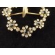 Importante boucle de ceinture ancienne strass bleus et blancs
