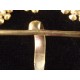 Importante boucle de ceinture ancienne strass bleus et blancs