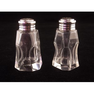 Saleron salière cristal bouchon argent massif 