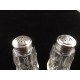 Saleron salière cristal bouchon argent massif 
