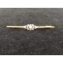 Antique Art Nouveau pearl barrette brooch in gold plated Oria